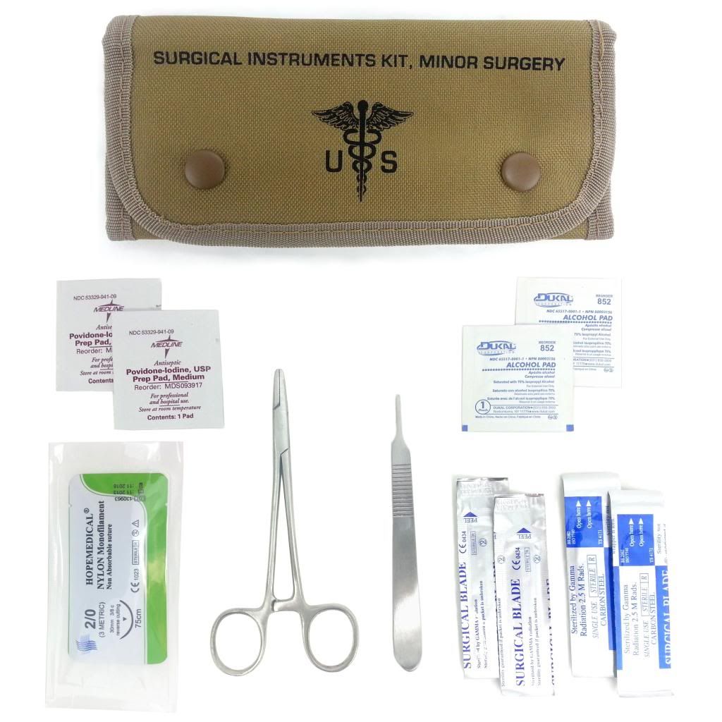 Army Suture & Scalpel Kit Surgical Instruments TAN Military First